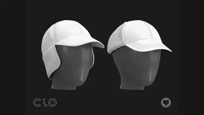 BASIC WINTER CAPS clo3d projects highpoly 3D model