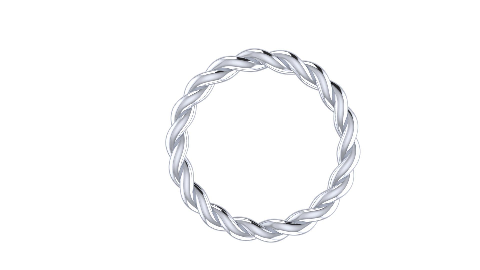 Ladies Rope Ring 19 SIZES PACK 3D print model_8