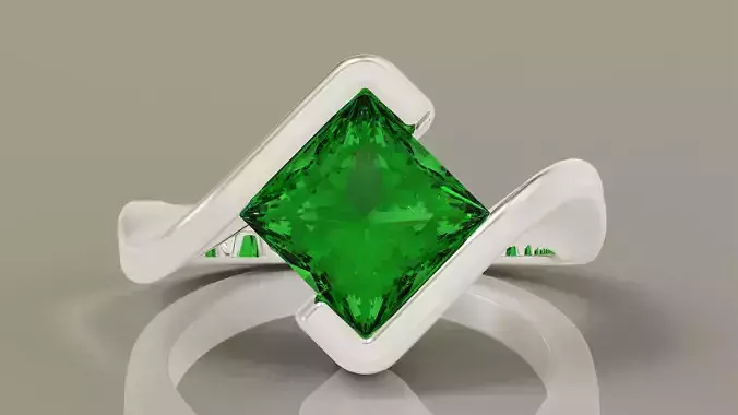 Princess Cut tension set engagement ring