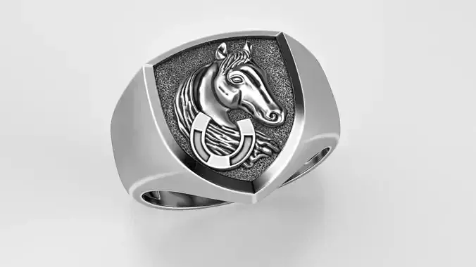 Signet ring with horse