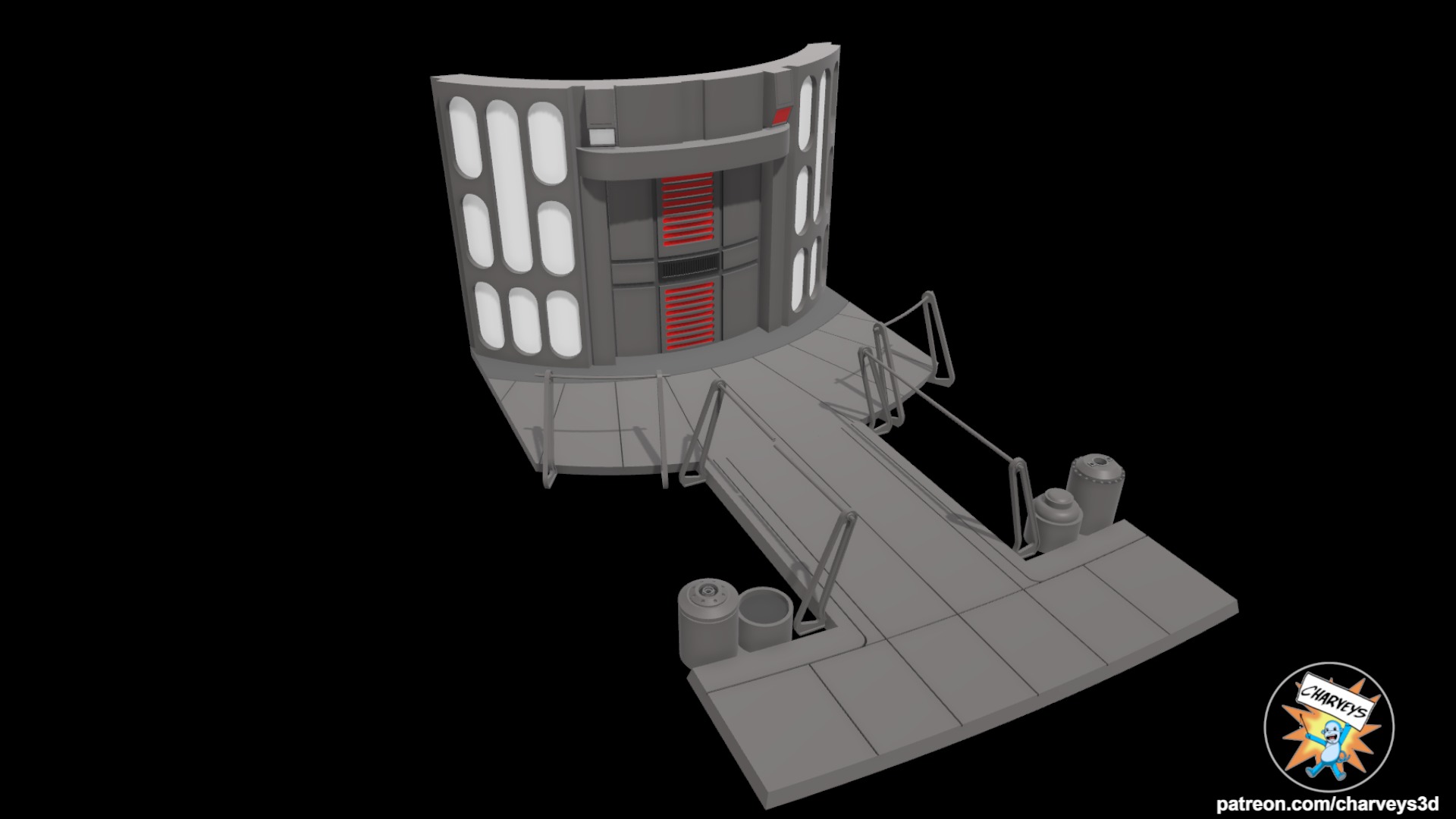 Star Wars Death Star II Elevator Diorama for action figures  3D print model_3