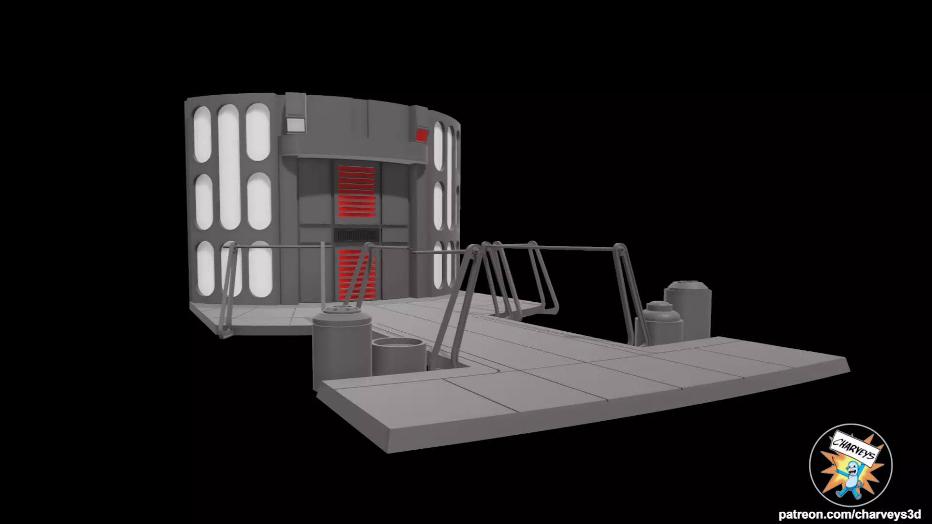 Star Wars Death Star II Elevator Diorama for action figures  3D print model_0