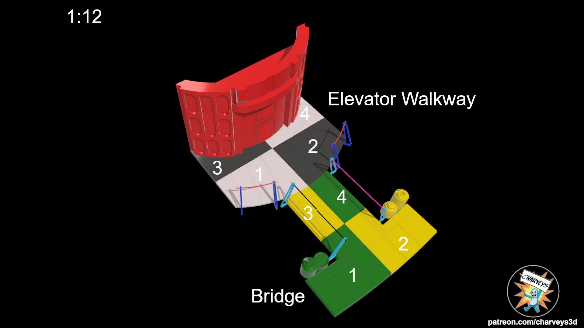 Star Wars Death Star II Elevator Diorama for action figures  3D print model_11