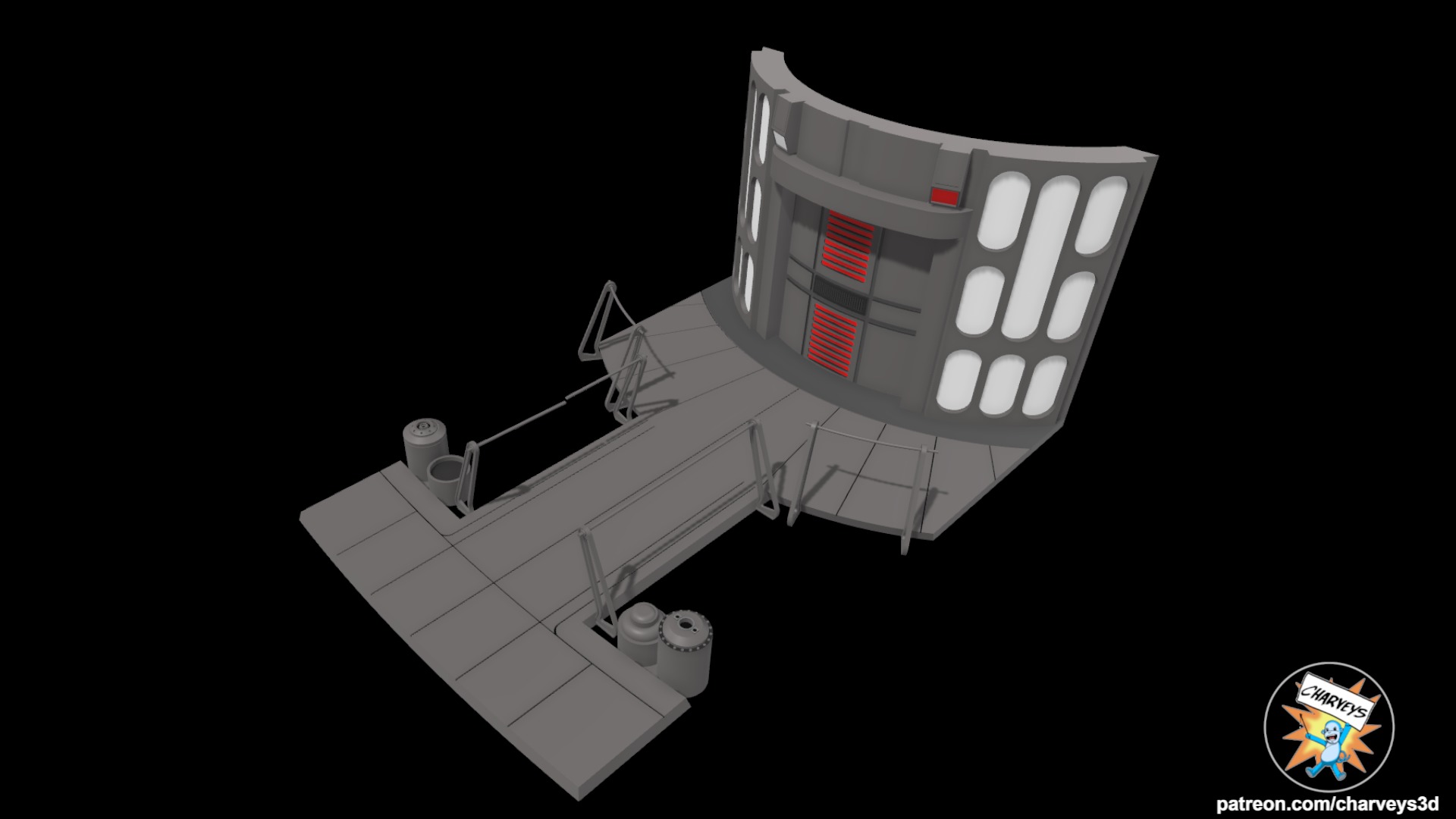 Star Wars Death Star II Elevator Diorama for action figures  3D print model_4