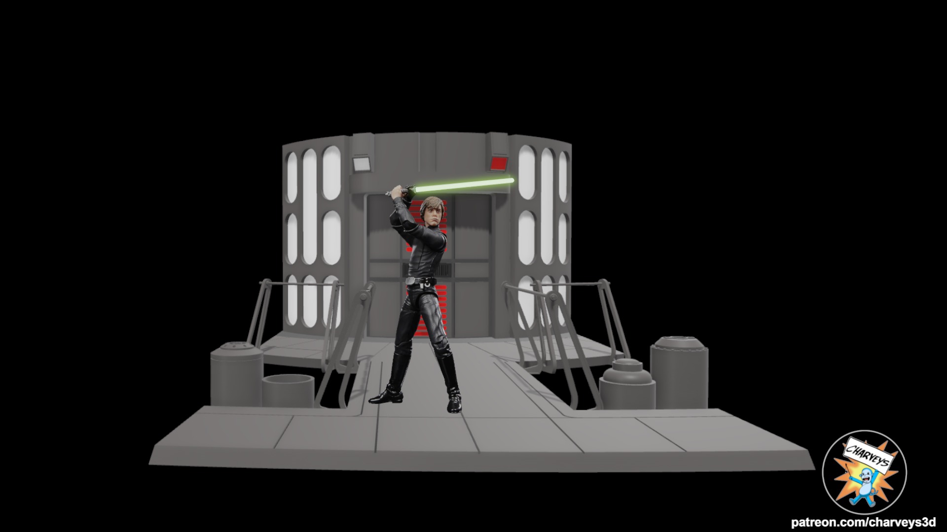 Star Wars Death Star II Elevator Diorama for action figures  3D print model_1