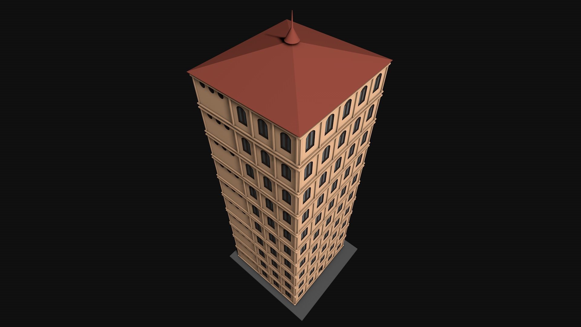 Building House v3 Civic Building 3D model_4