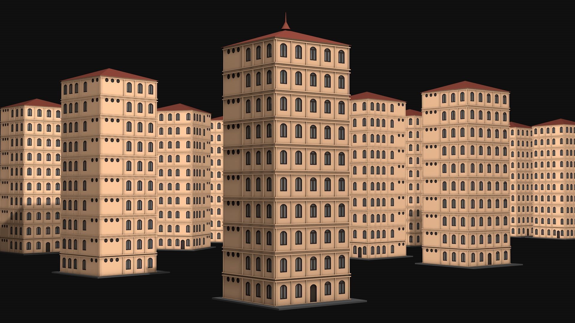 Building House v3 Civic Building 3D model_3