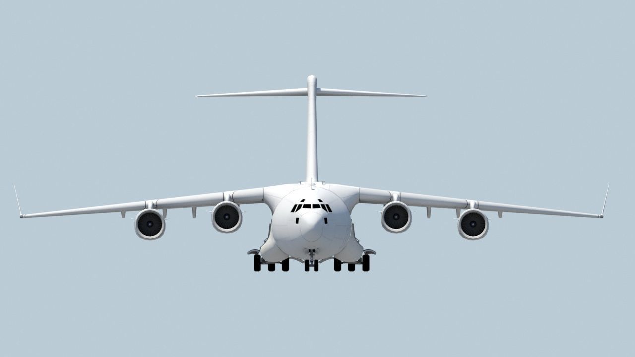 McDonell Douglas C17 Globemaster III static low poly Low-poly 3D model_11
