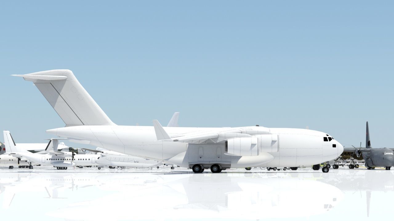 McDonell Douglas C17 Globemaster III static low poly Low-poly 3D model_13