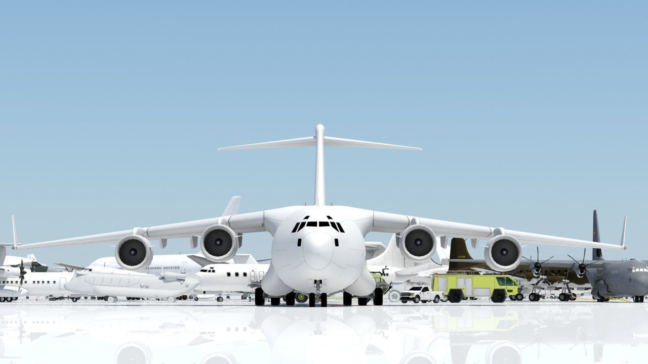 McDonell Douglas C17 Globemaster III static low poly Low-poly 3D model_17