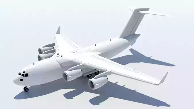 McDonell Douglas C17 Globemaster III static low poly Low-poly 3D model