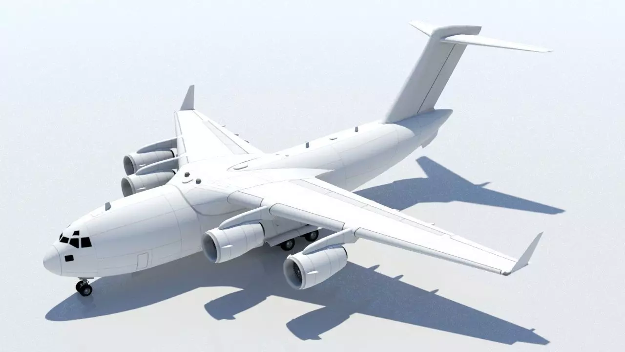 McDonell Douglas C17 Globemaster III static low poly Low-poly 3D model_0