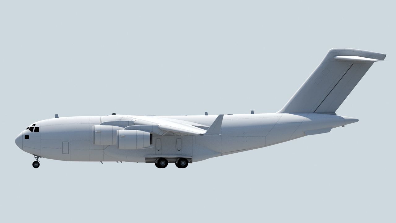 McDonell Douglas C17 Globemaster III static low poly Low-poly 3D model_12