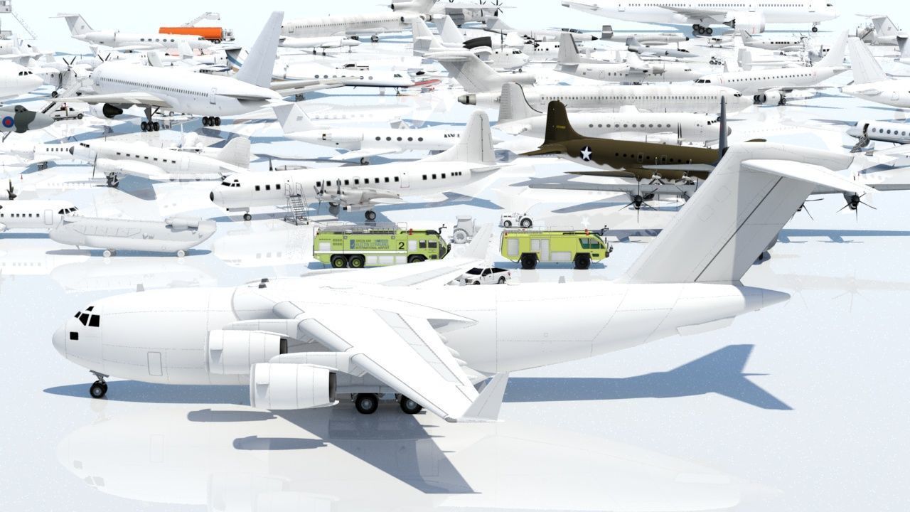 McDonell Douglas C17 Globemaster III static low poly Low-poly 3D model_16