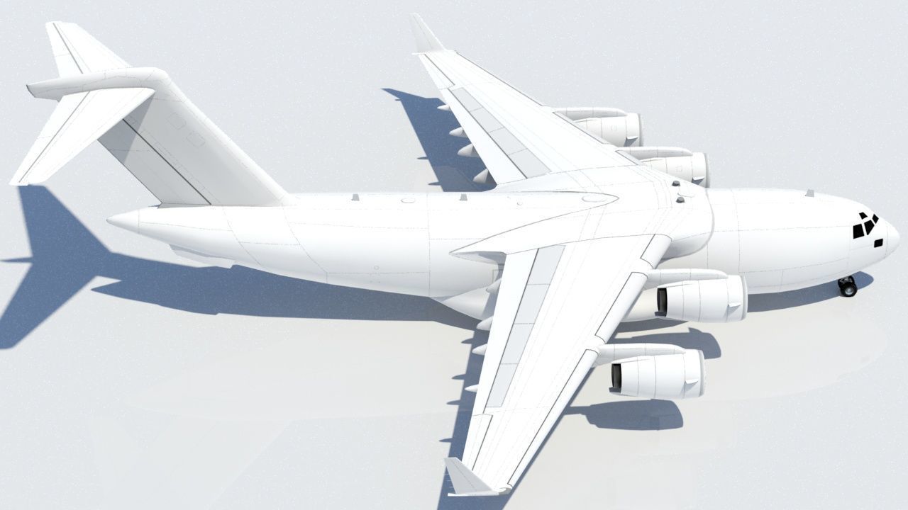 McDonell Douglas C17 Globemaster III static low poly Low-poly 3D model_6