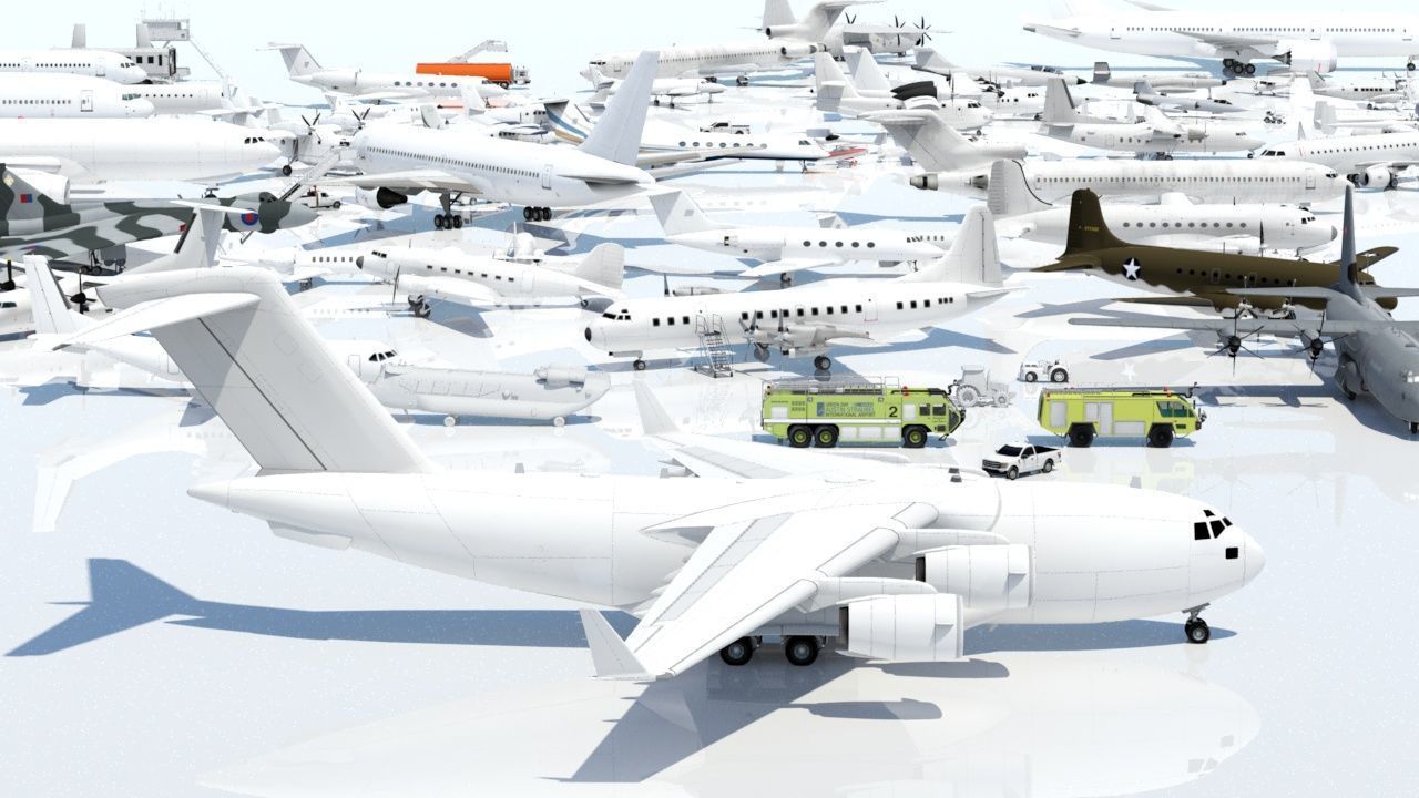 McDonell Douglas C17 Globemaster III static low poly Low-poly 3D model_14