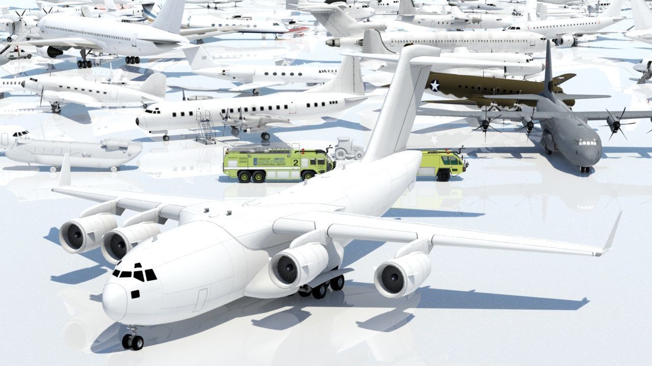 McDonell Douglas C17 Globemaster III static low poly Low-poly 3D model_15