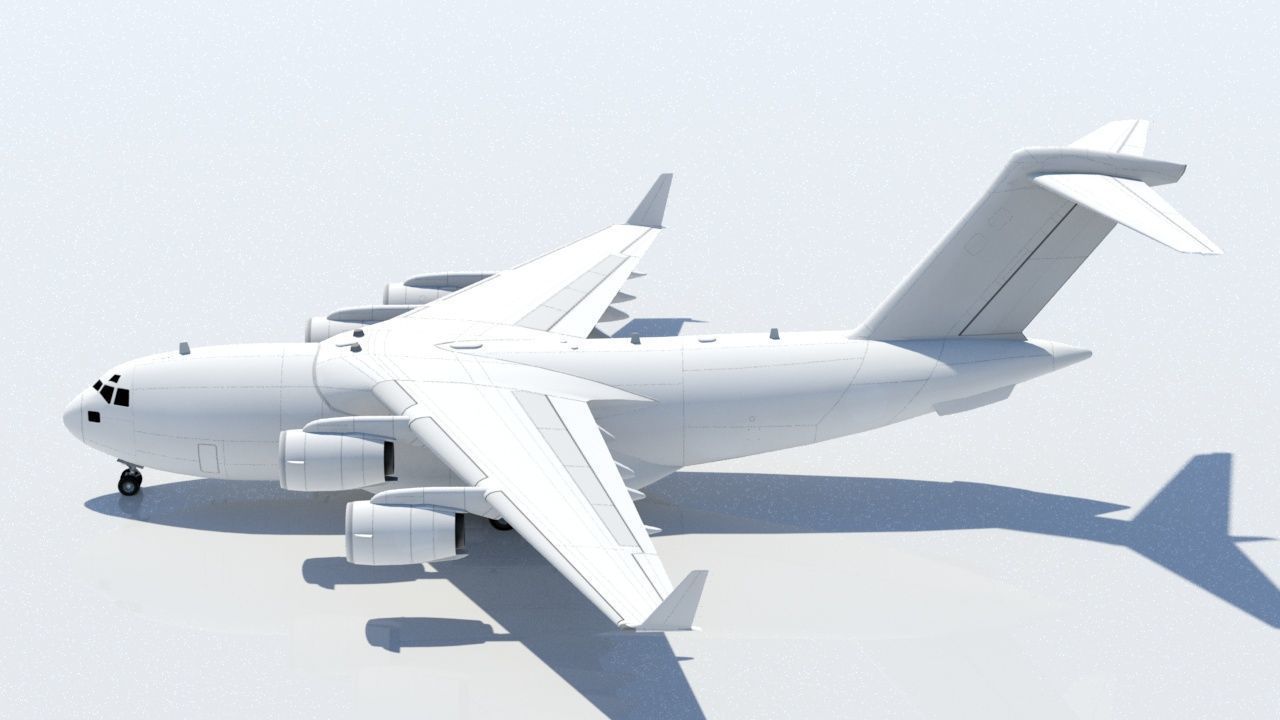 McDonell Douglas C17 Globemaster III static low poly Low-poly 3D model_2