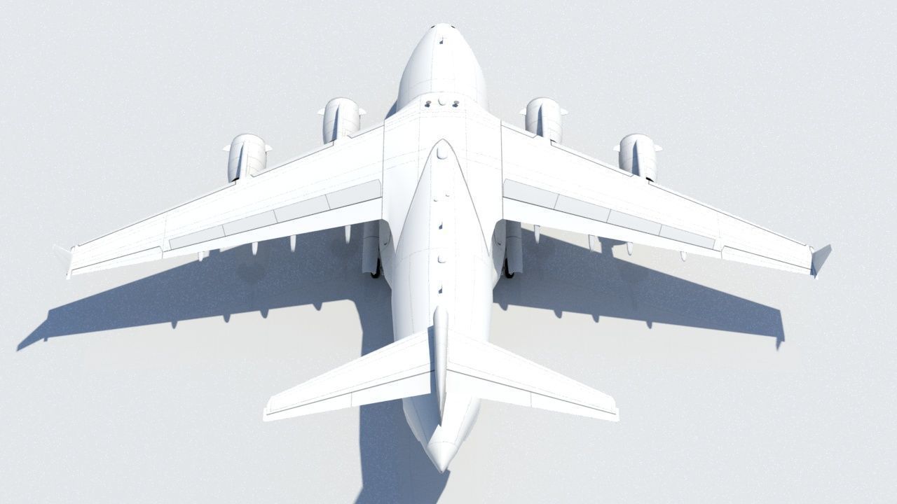 McDonell Douglas C17 Globemaster III static low poly Low-poly 3D model_4
