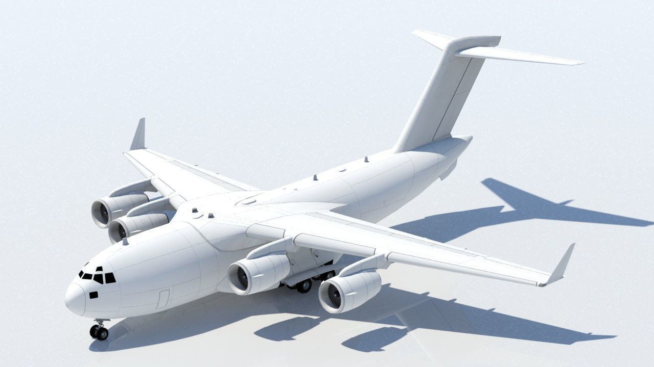 McDonell Douglas C17 Globemaster III static low poly Low-poly 3D model_9
