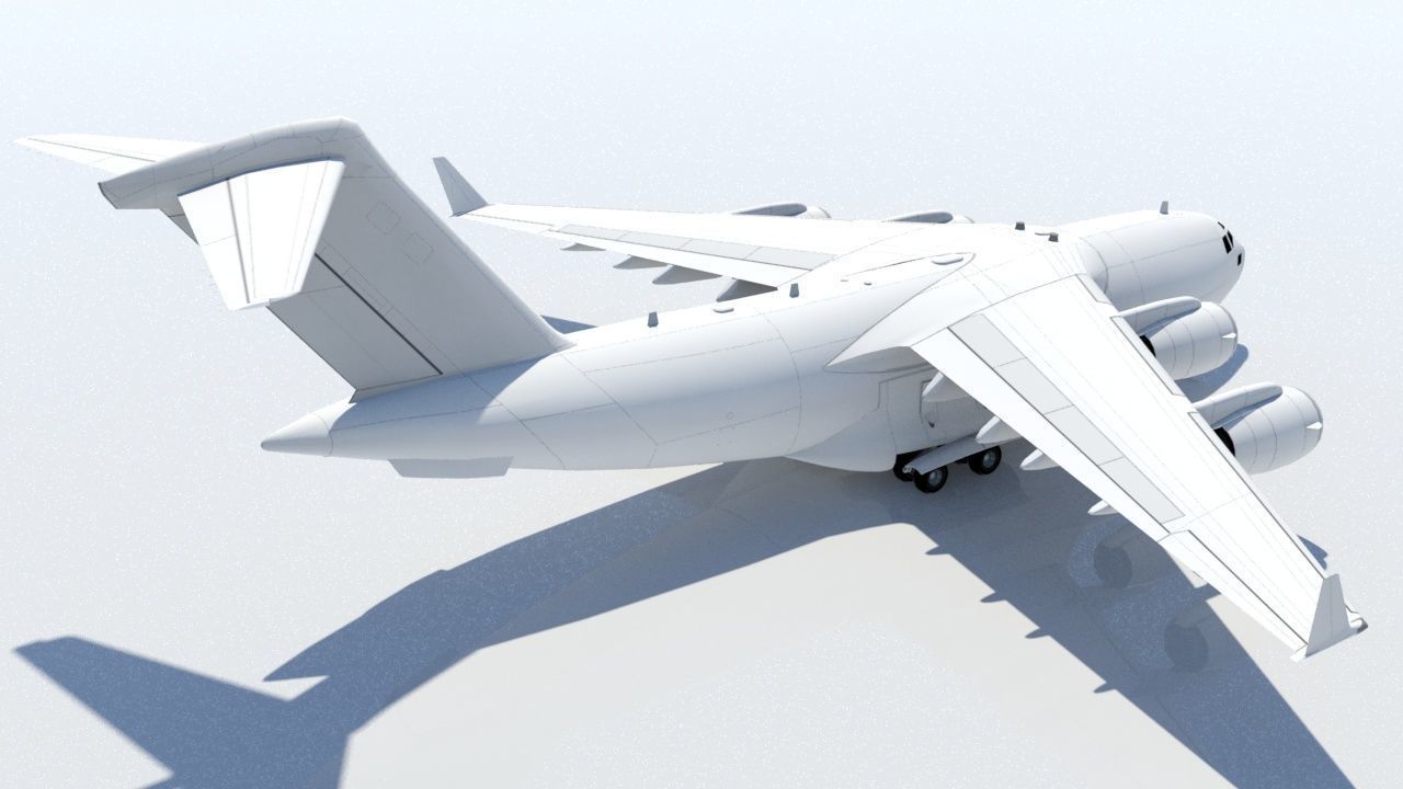 McDonell Douglas C17 Globemaster III static low poly Low-poly 3D model_1