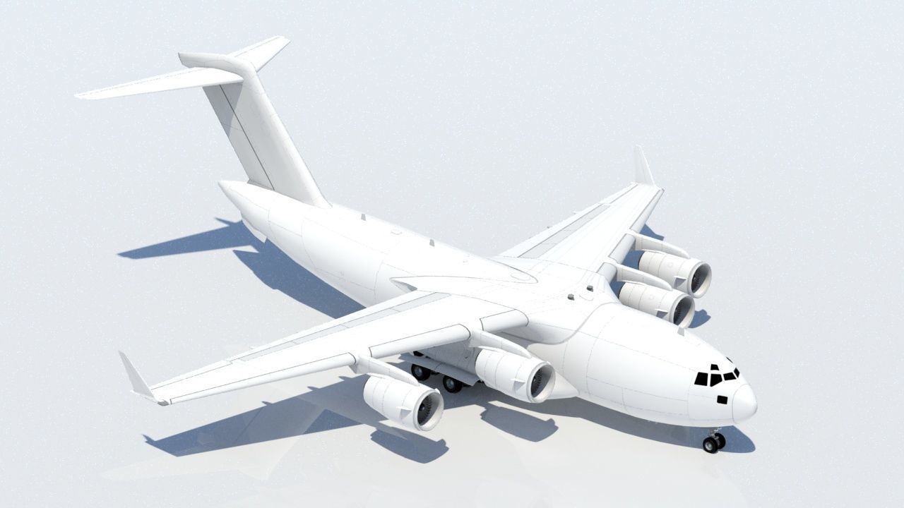 McDonell Douglas C17 Globemaster III static low poly Low-poly 3D model_7