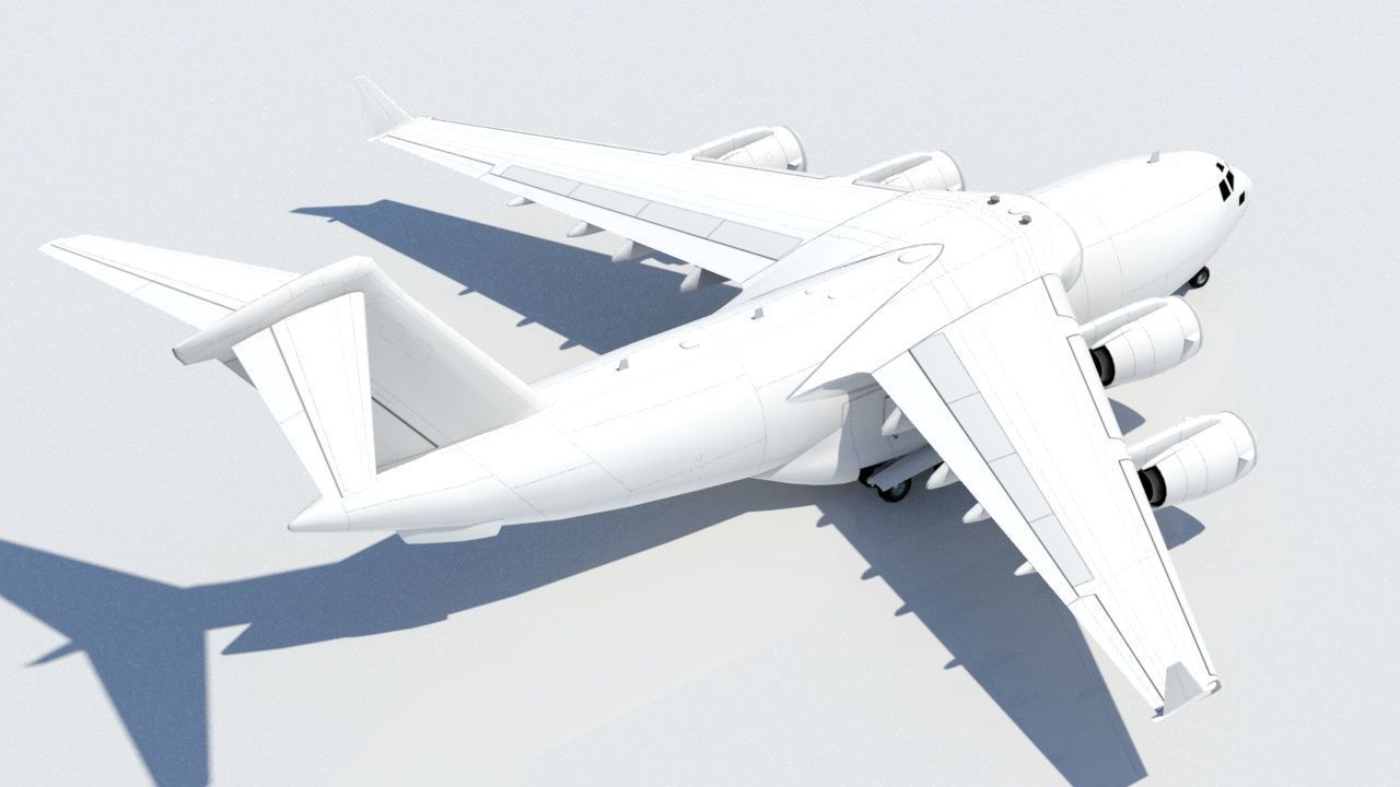 McDonell Douglas C17 Globemaster III static low poly Low-poly 3D model_5