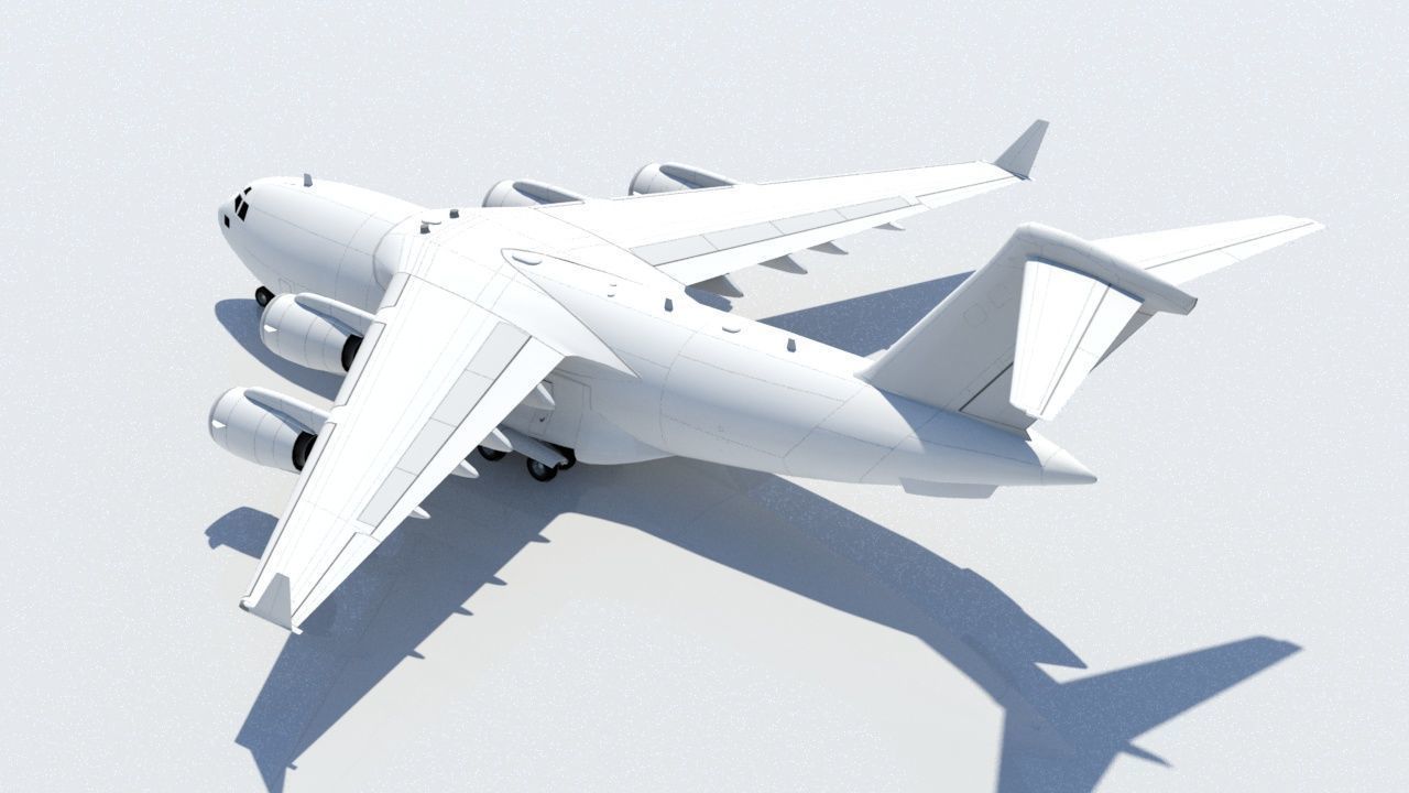 McDonell Douglas C17 Globemaster III static low poly Low-poly 3D model_3