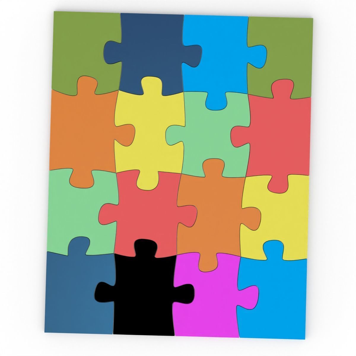 16 Piece Jigsaw Puzzle 3D print model_5