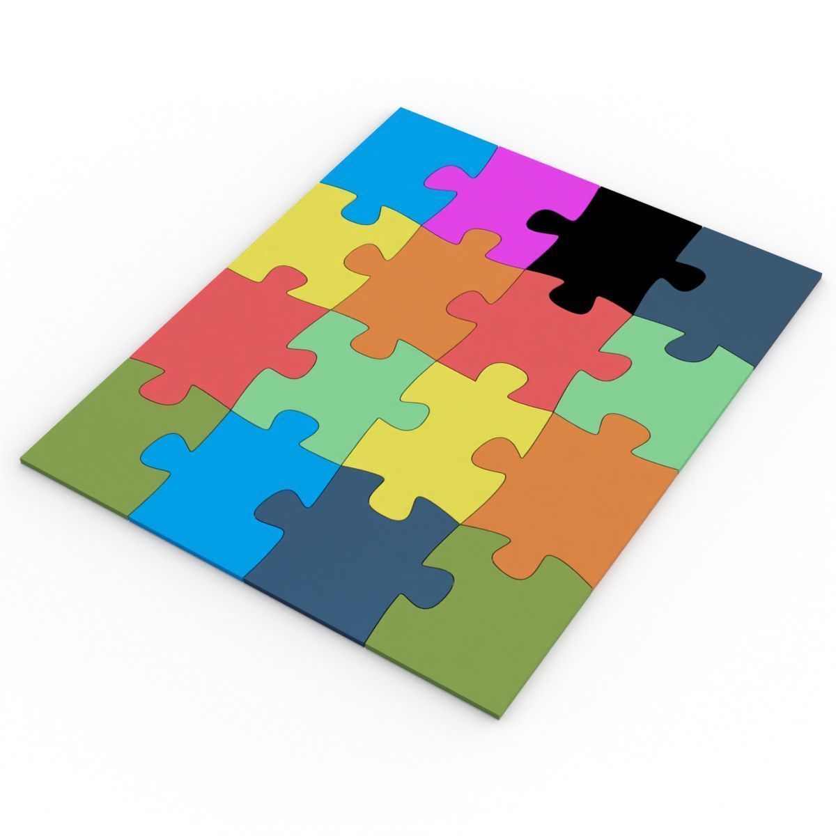 16 Piece Jigsaw Puzzle 3D print model_1