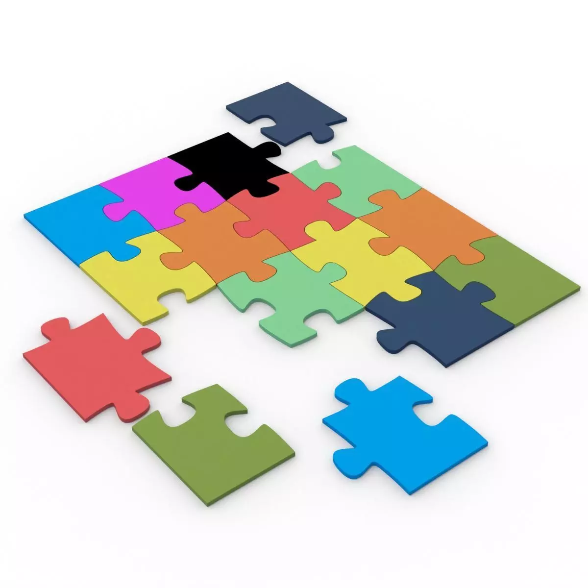 16 Piece Jigsaw Puzzle 3D print model_0