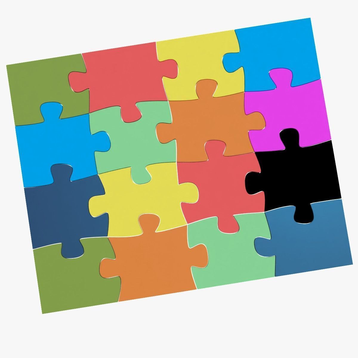 16 Piece Jigsaw Puzzle 3D print model_4