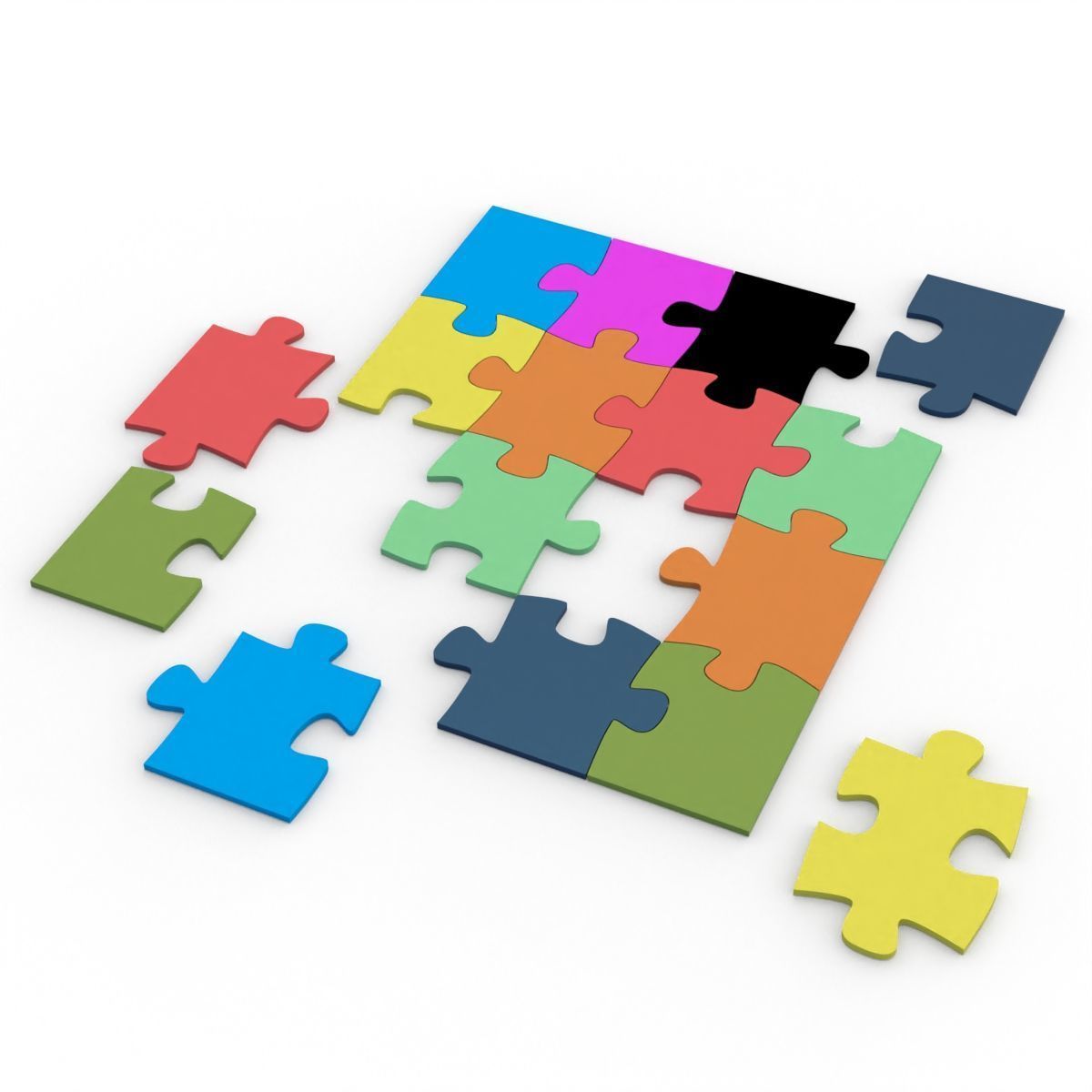 16 Piece Jigsaw Puzzle 3D print model_2
