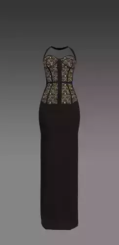 Dress corset modern elegance Low-poly 3D model
