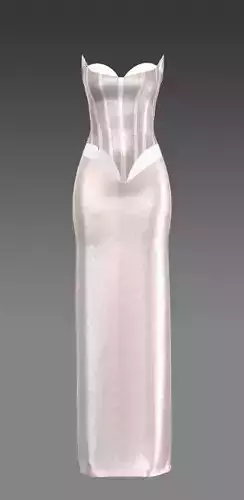 Dress corset white color shine 