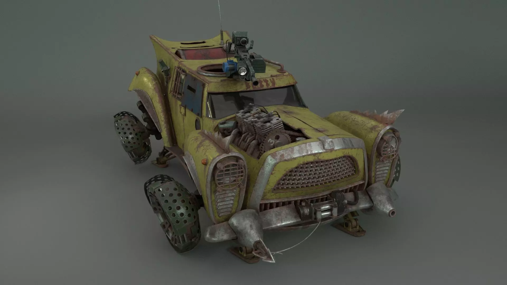 Betty sci-fi car 3D model_0