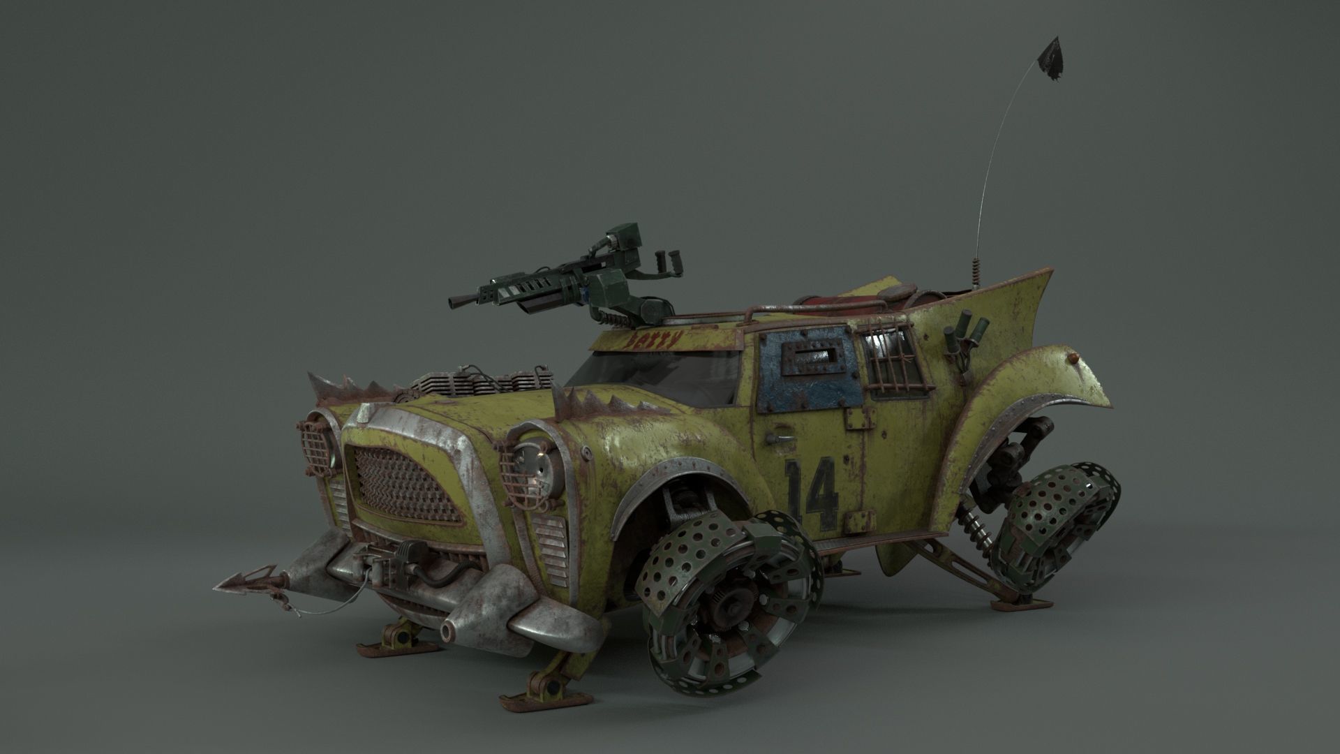 Betty sci-fi car 3D model_4