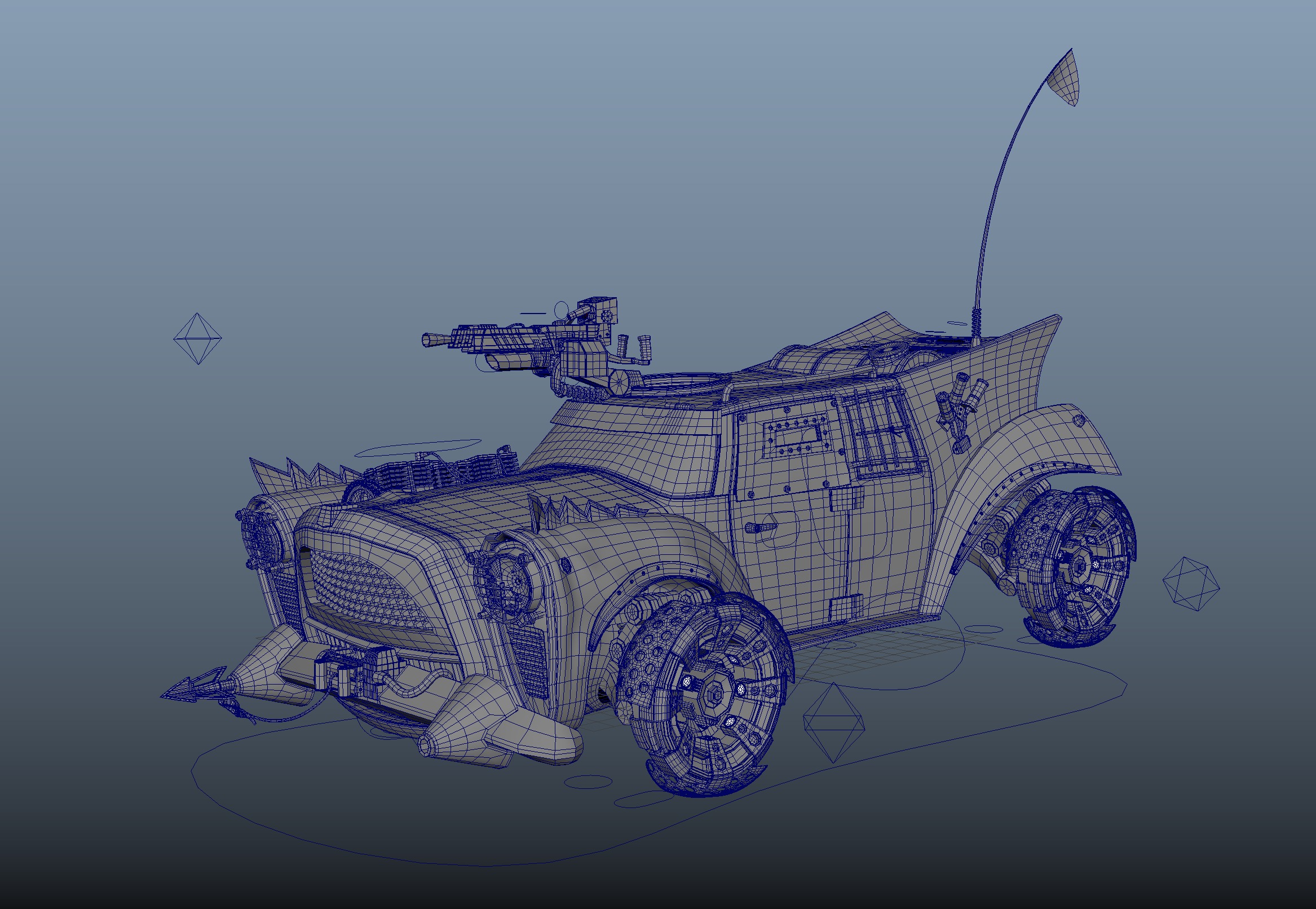 Betty sci-fi car 3D model_6