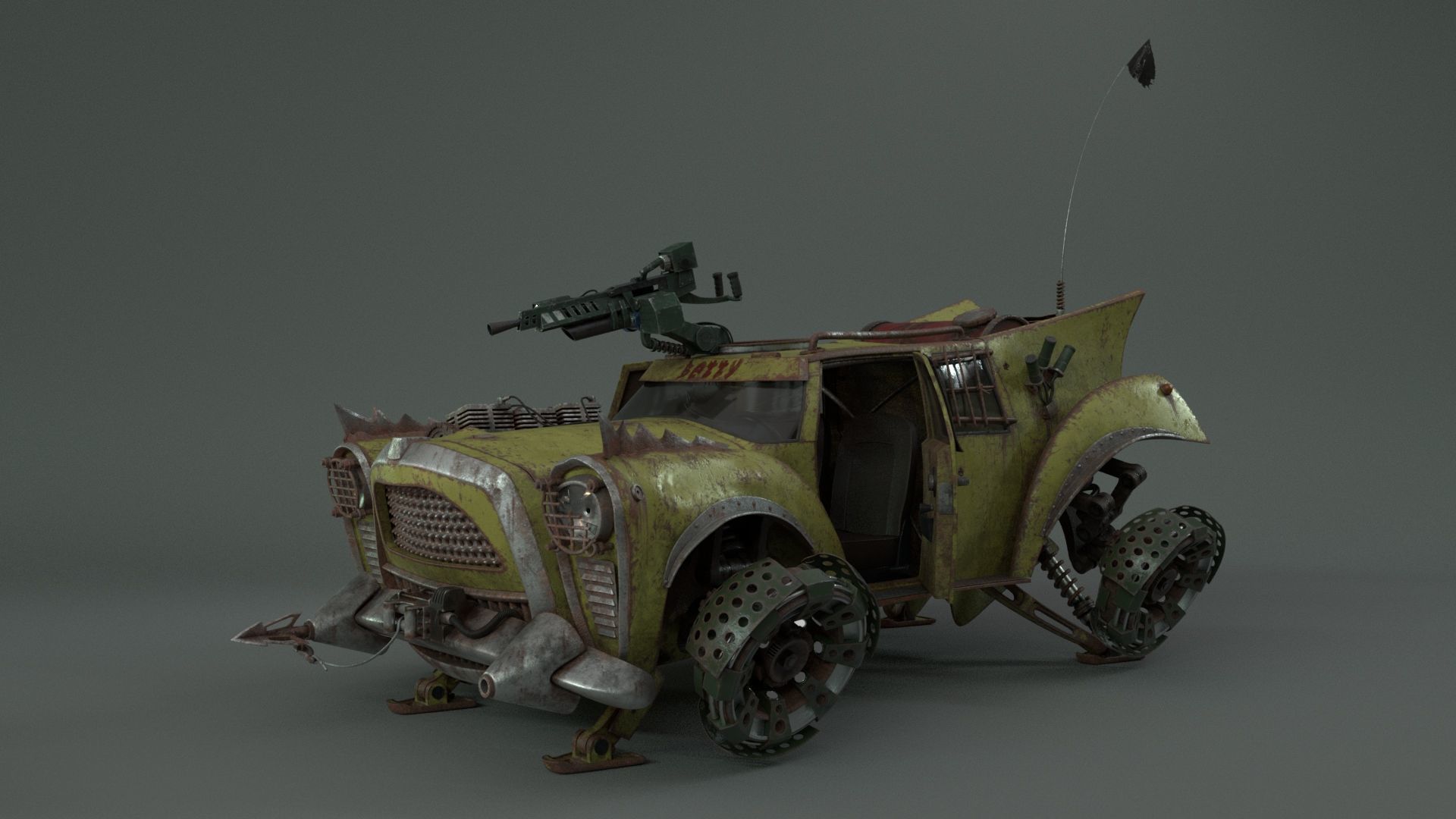 Betty sci-fi car 3D model_5