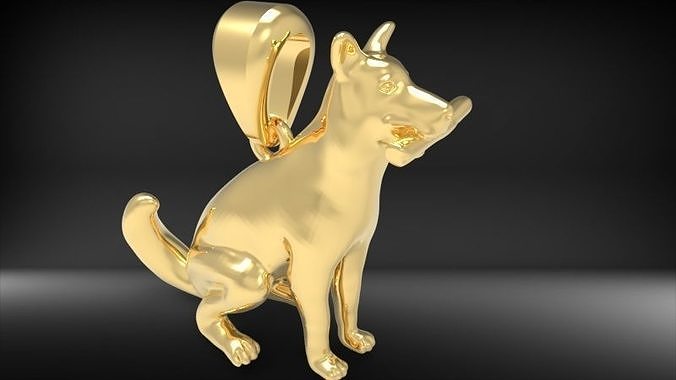 Dog with Bone  Pendant 3D print model
