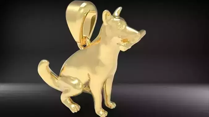 Dog with Bone  Pendant