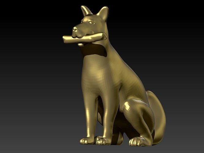 Dog with Bone Pendant 3D print model