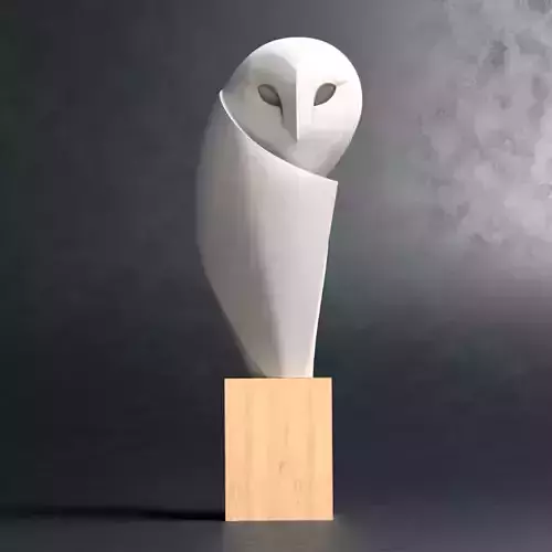 Elegant Minimalist Owl Sculpture  3D Printable Art 170 mm Tall