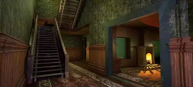 Victorian House Interior 3 Rooms 3D model