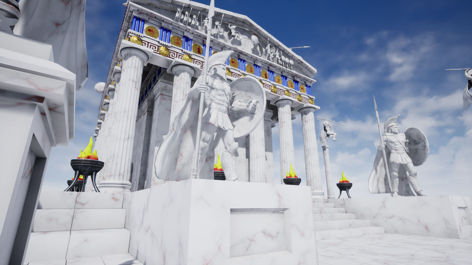Modular Greek-Spartan Temple game ready Low-poly 3D model_8