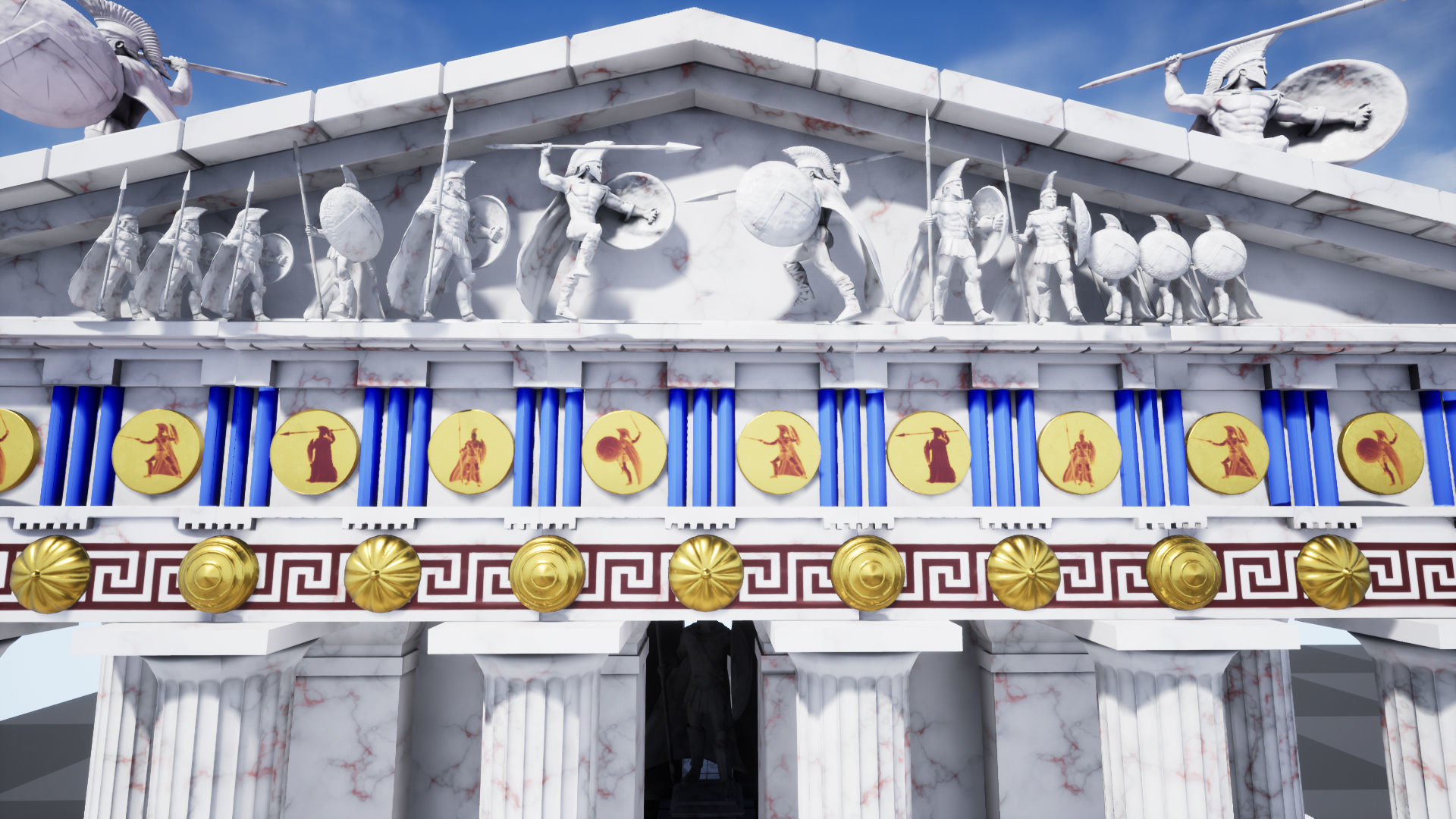 Modular Greek-Spartan Temple game ready Low-poly 3D model_17