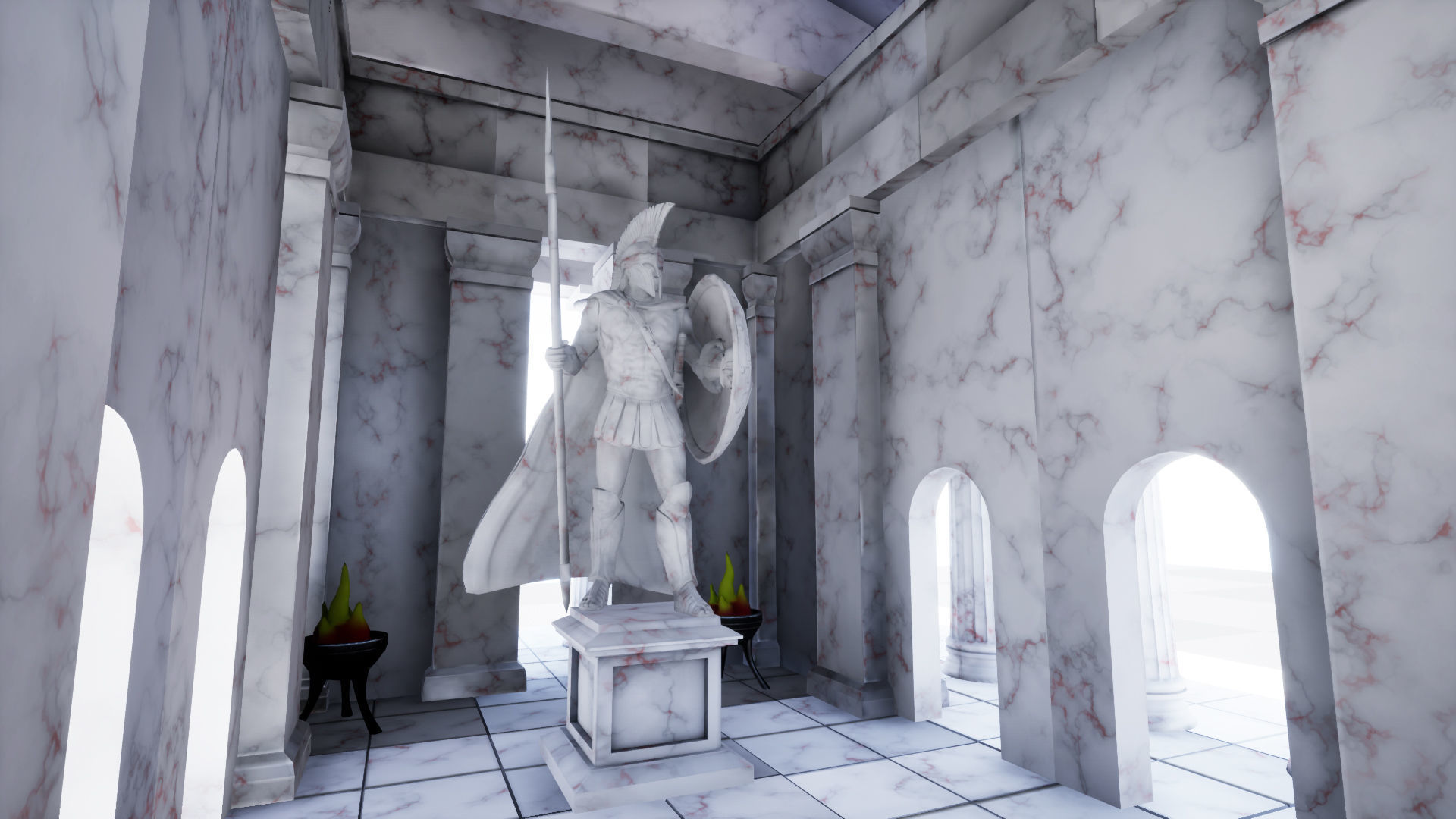 Modular Greek-Spartan Temple game ready Low-poly 3D model_22