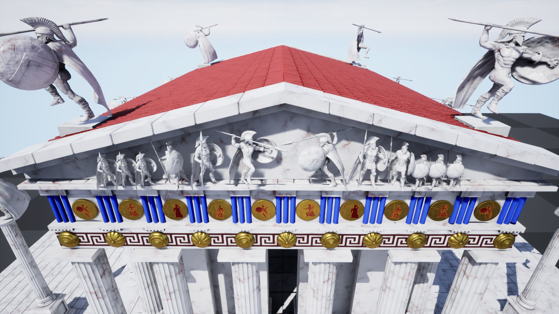 Modular Greek-Spartan Temple game ready Low-poly 3D model_9