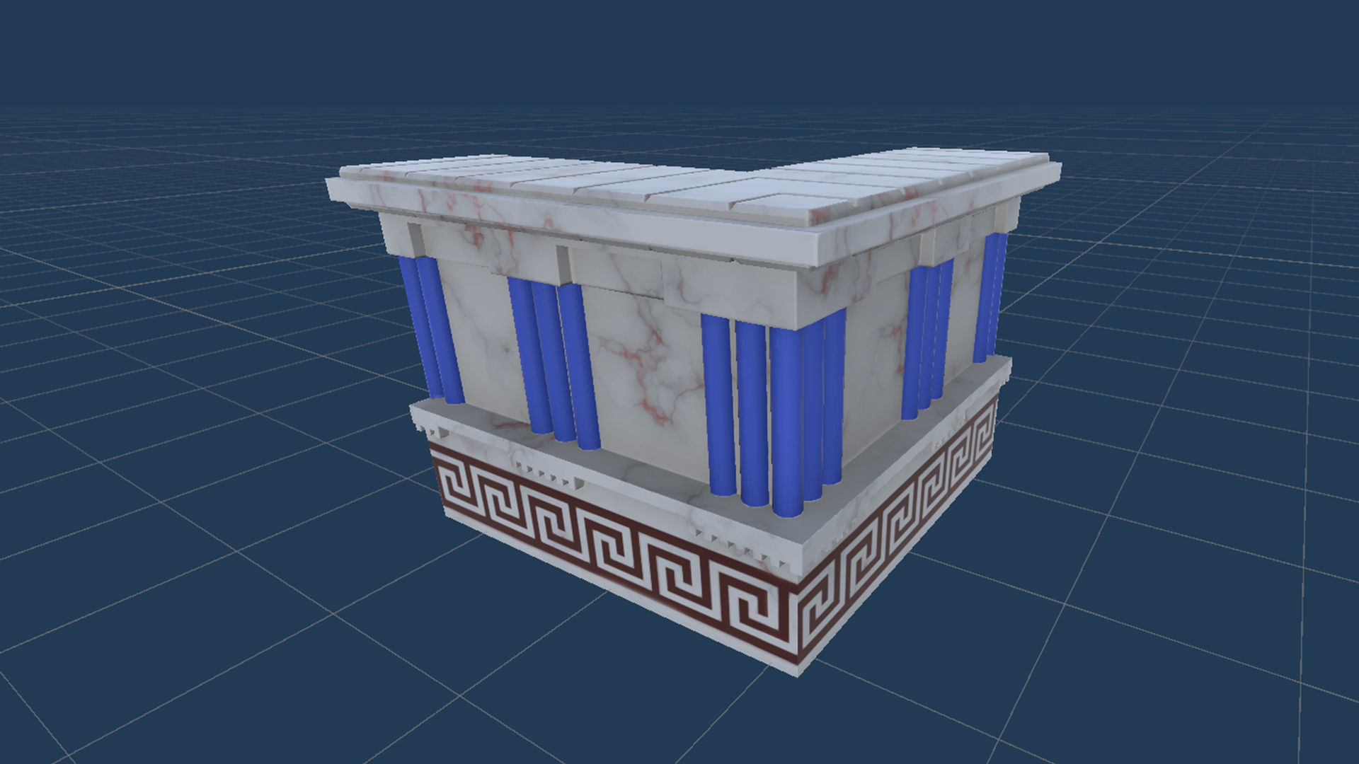 Modular Greek-Spartan Temple game ready Low-poly 3D model_36