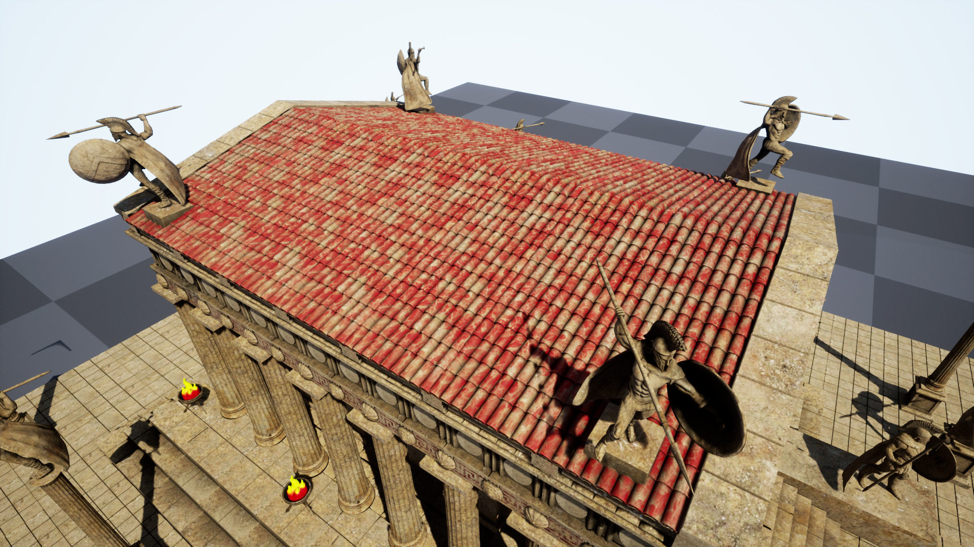 Modular Greek-Spartan Temple game ready Low-poly 3D model_19